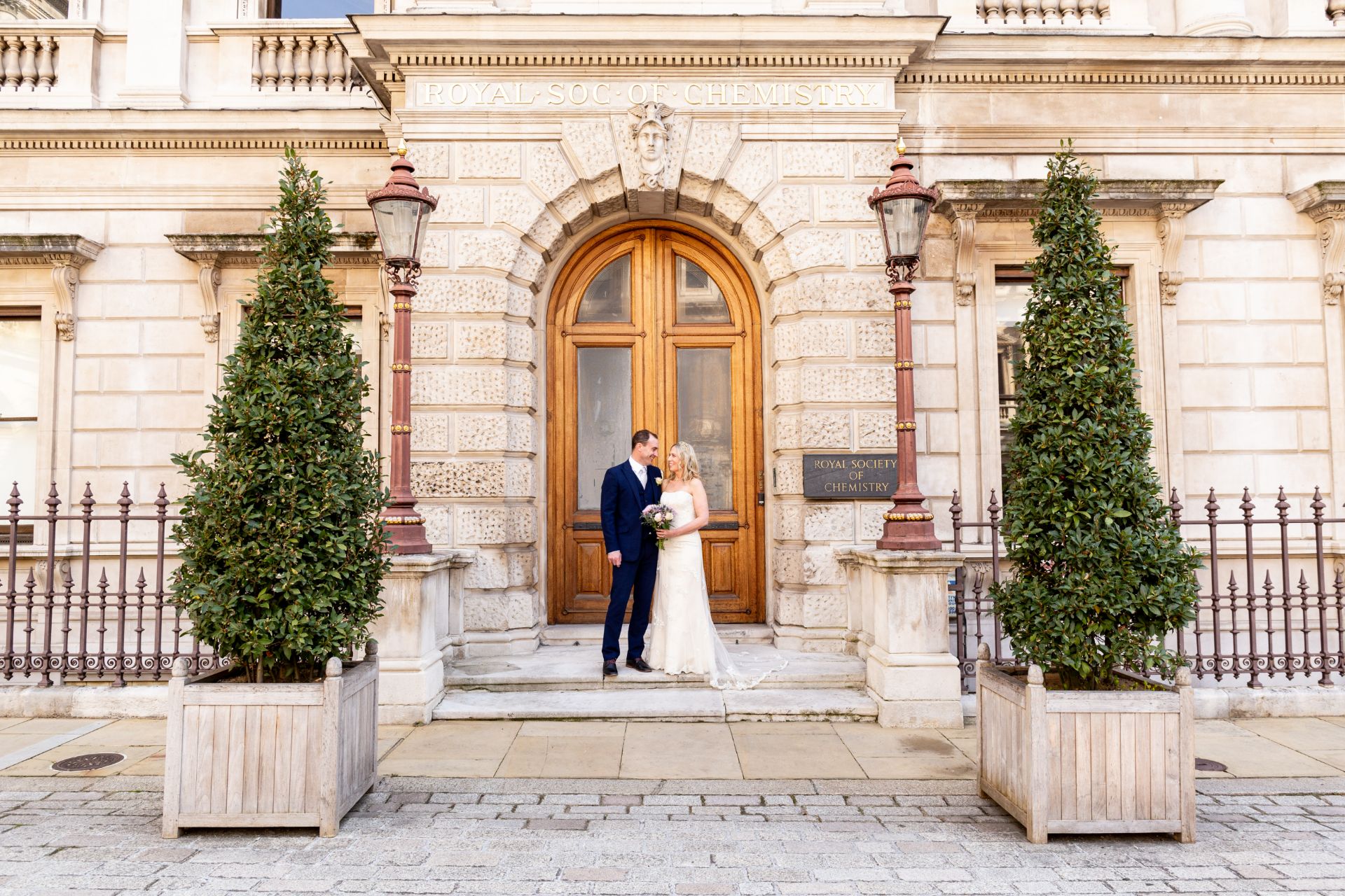 Newly married couple outside Burlington House front door.jpg Newly married couple outside Burlington House front door.jpg