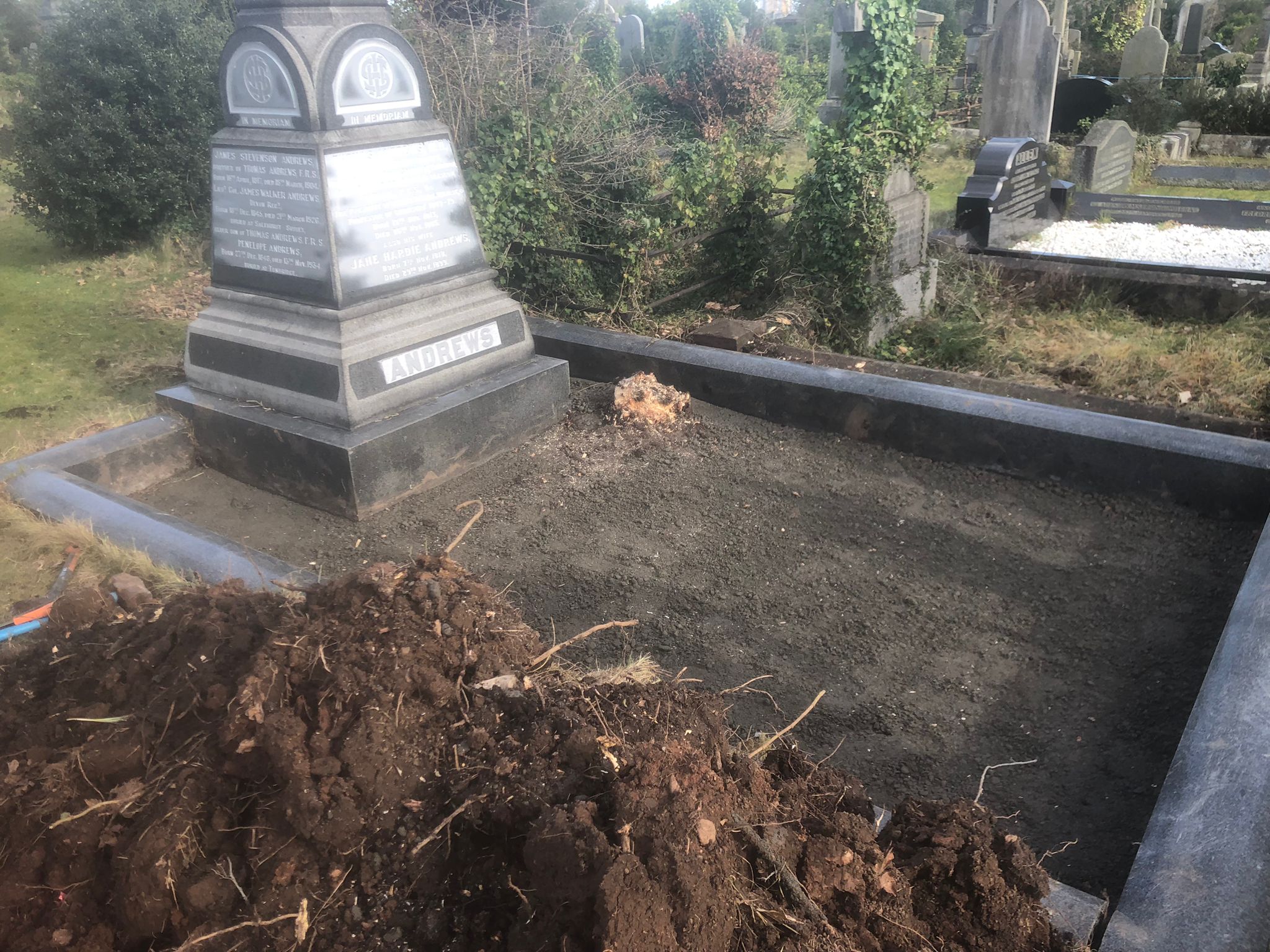 Overgrown areas were cleared away from the site