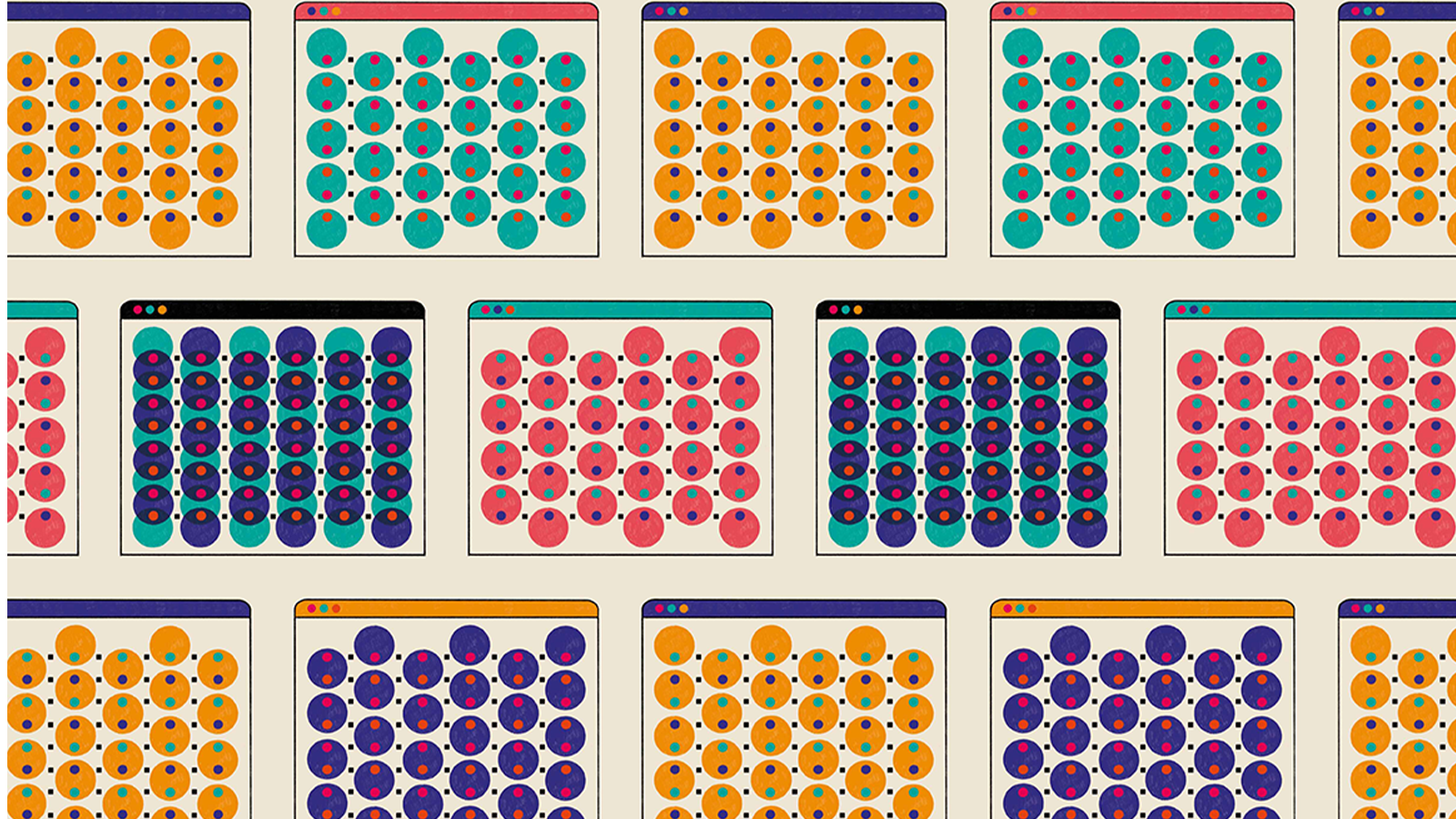 Images of molecular simulations in various colours