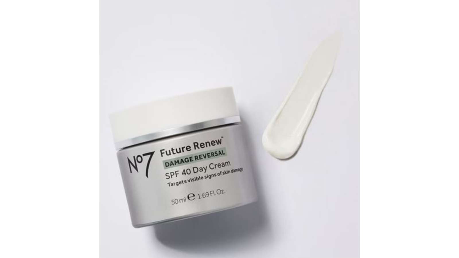 A white cream container of No7 cream