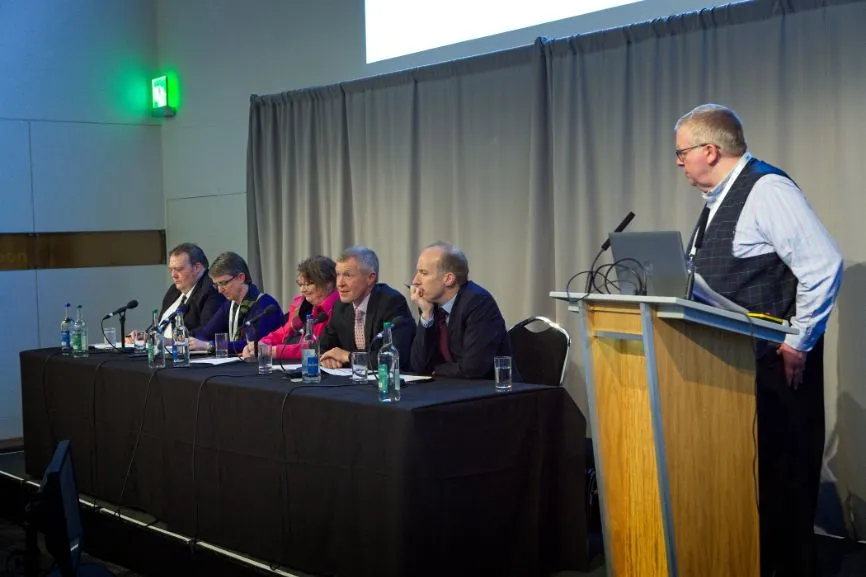 Ken Macdonald (right) chairs a panel debate with a series of MSPs