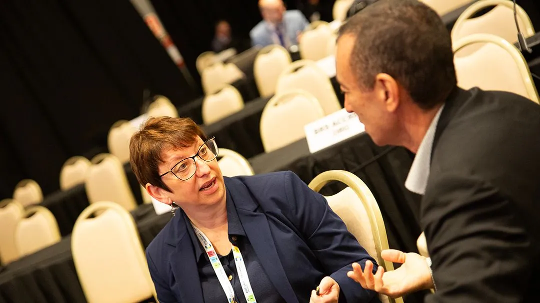 The RSC's Camilla Alexander-White talks to her fellow co-facilitator of the UNEP Major Groups and Stakeholders, Mohamed Abdelraouf