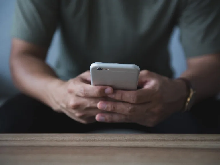 a person holding a phone