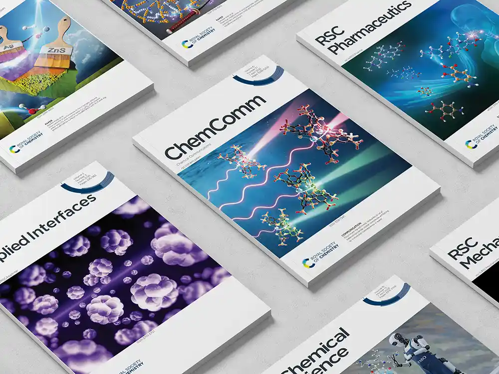 a group of RSC journals on a table top
