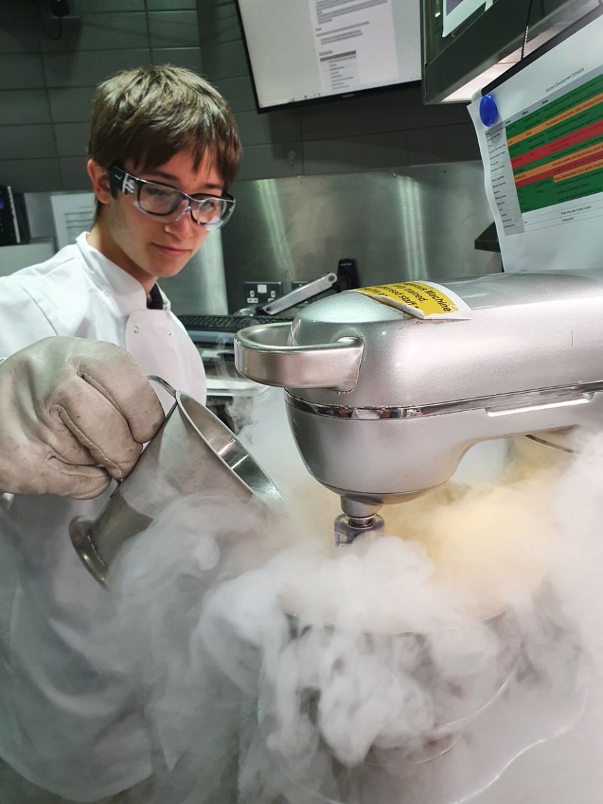 Alexandre Peuch works in the kitchen at the Fat Duck restaurant