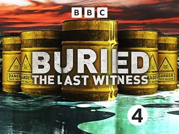 bbc buried podcast promotional image of a group of barrels in water