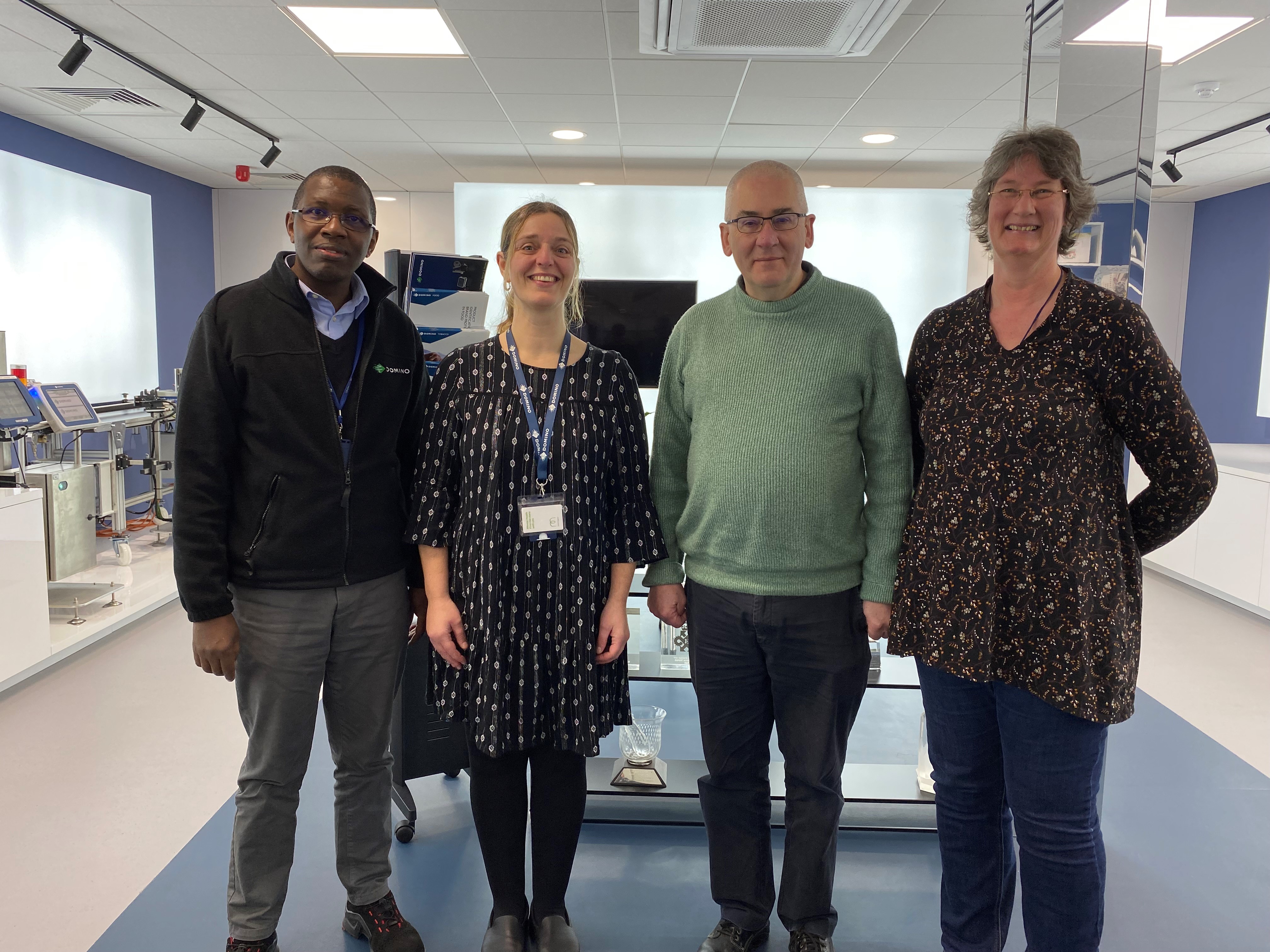 Group photograph of Solomon Kimani, Christina Bird, Steve Lancaster and Fiona Calver