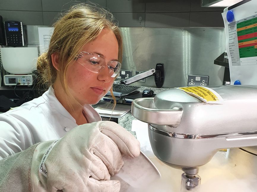 Daisy Jackson uses liquid nitrogen to make ice cream