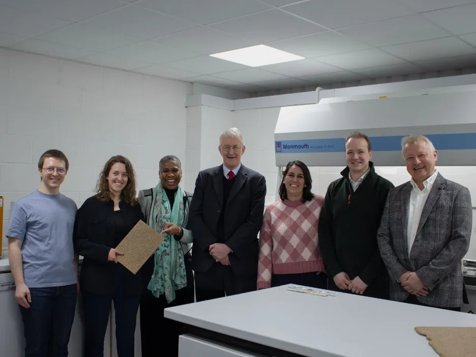 Jakub Wiszowaty, Goda Stasytyte (both BindEthics), Gilda Smith-Leigh (Innovate UK), Hilary Benn MP, Victoria Garcia, Michiel Wolzak (both BindEthics) and Andrew Waterworth (RSC)