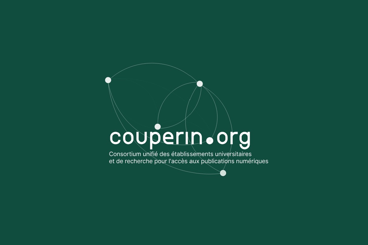 Image logo of Couperin with white text on green background