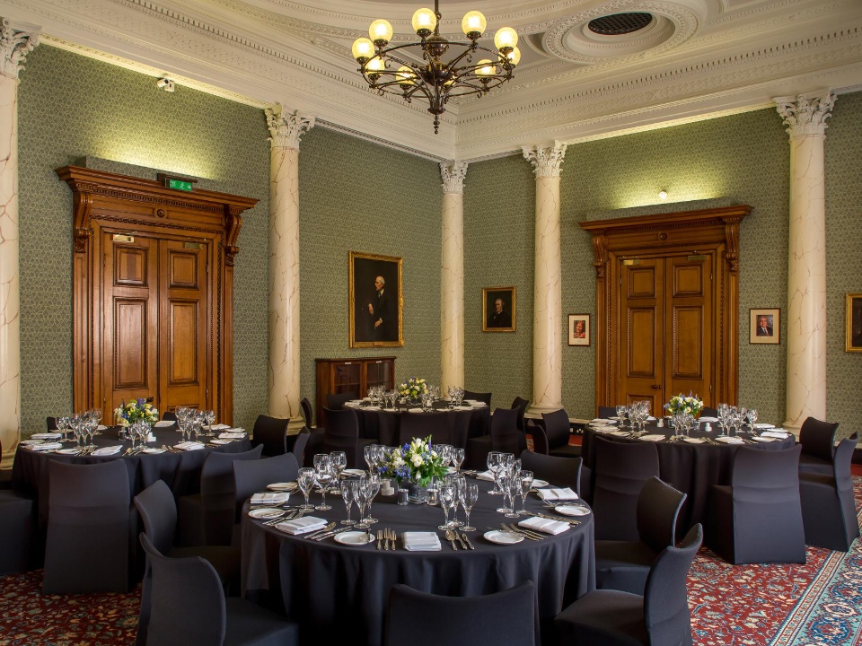 Council room with four dining tables at RSC Burlington House